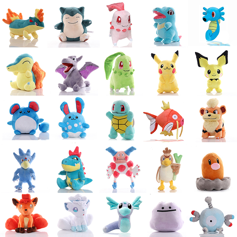 Новинка 20 см, плюшевая игрушка Pokemon Cyndaquil Chikorita Pikachu, милая кукла Golduck Quilava Squirtle, мультяшная плюшевая игрушка Marill Ditto, подарок для детей
