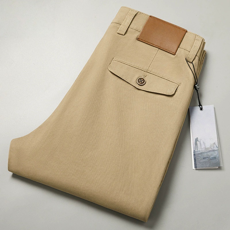 Lente Zomer 97% Katoenen Broeken Heren Kleding Rechte Cargo Casual Broeken Business Groen Zwart Khaki Broeken Mannen