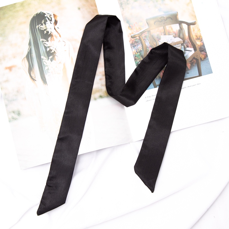 30 cores feminino lenço longo estreito 100x4cm cor sólida chiffon gravata vermelha saco preto fita bandana gargantilha streamer senhora acessórios