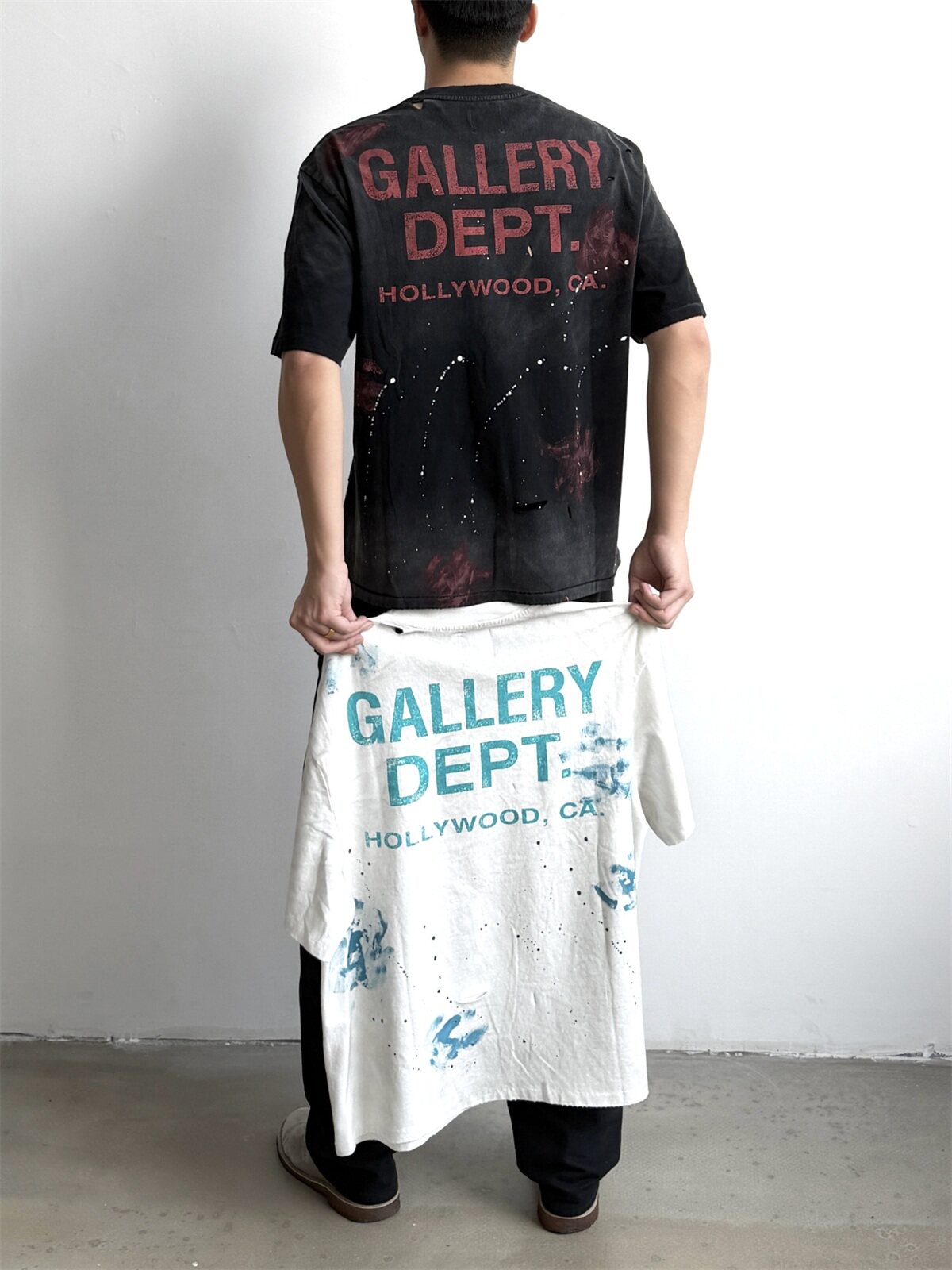 Футболка GALLERY DEPT California Limited Street Ink Graffiti, свободного кроя, с эффектом состаривания, с коротким рукавом