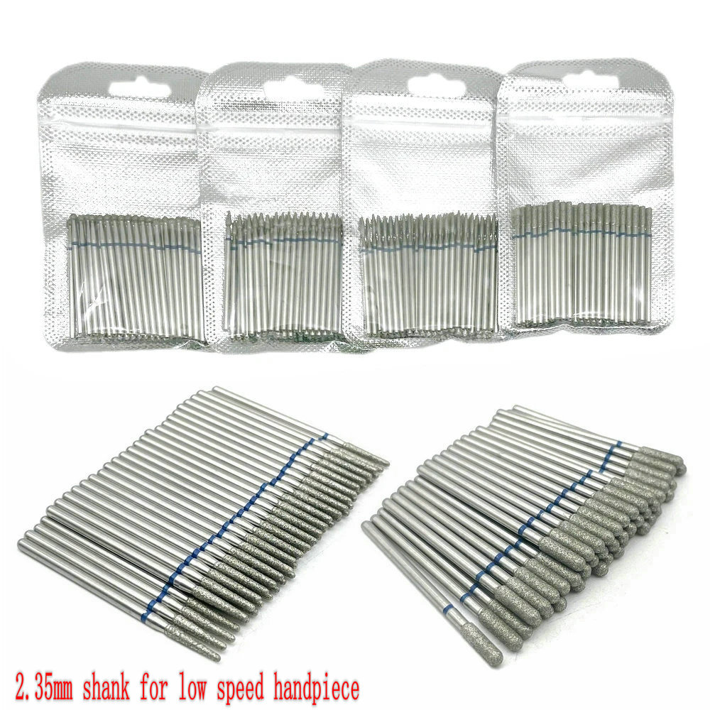 50 teile/satz Diamant Fräser Schleifen Bur Bohrer Bits Dental Schleifen Polieren Polierer Nagel Bohrer Bits Bohrer 2,35mm schaft