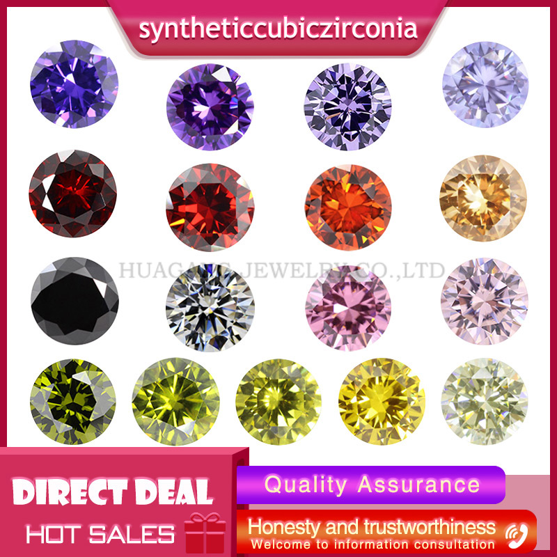 Multicolor 5A Cubic Zirconia หินรอบรูปร่าง Brilliant ตัดหลวมหิน CZ อัญมณีสังเคราะห์ลูกปัดสำหรับเครื่องประดับ0.8 ~ 12มม.AAAAA