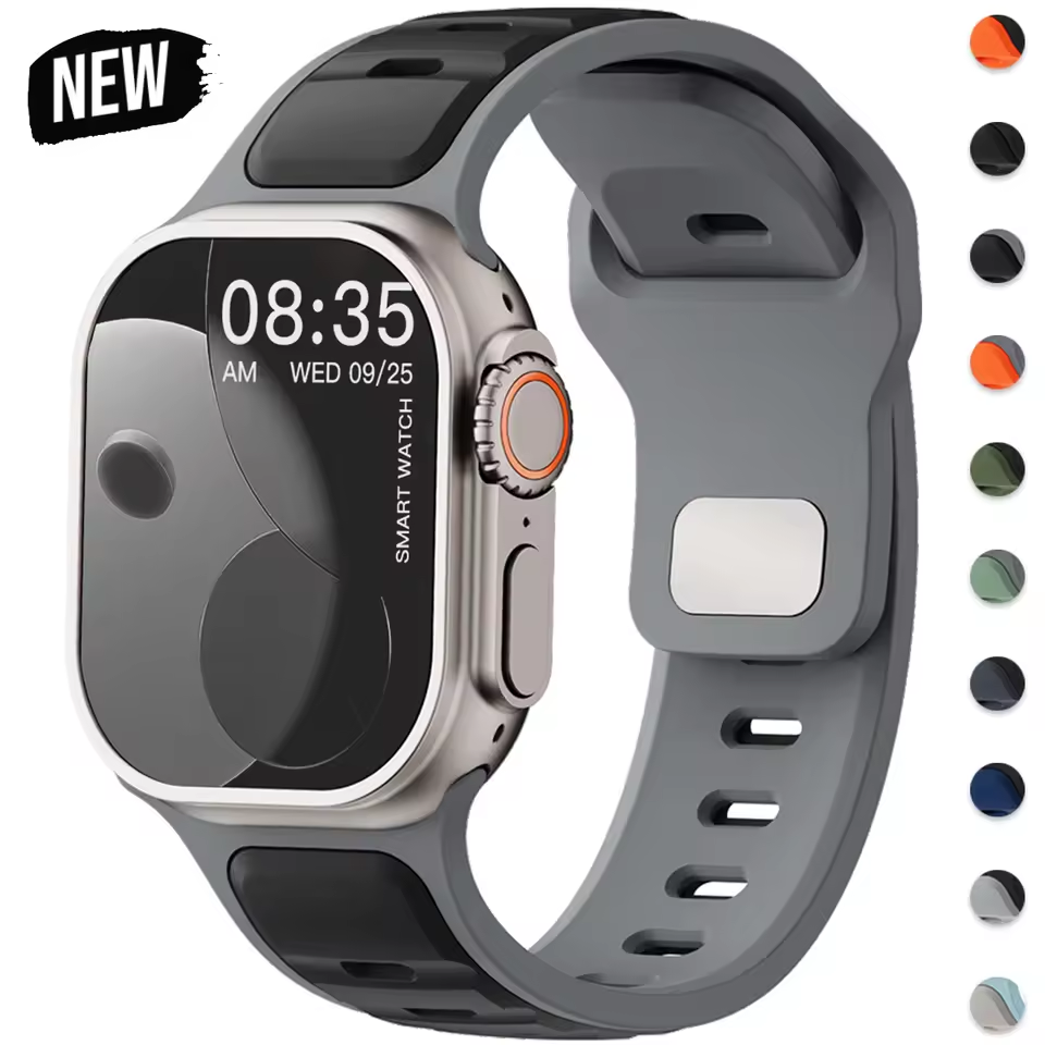 Per Iwatch Serie 11 10 9 8 7 6 5 4 SE3 Ultra 1 2 Cinturino sportivo in silicone per Apple Watch 49mm 46mm 45mm 44mm 42mm 41mm 40mm