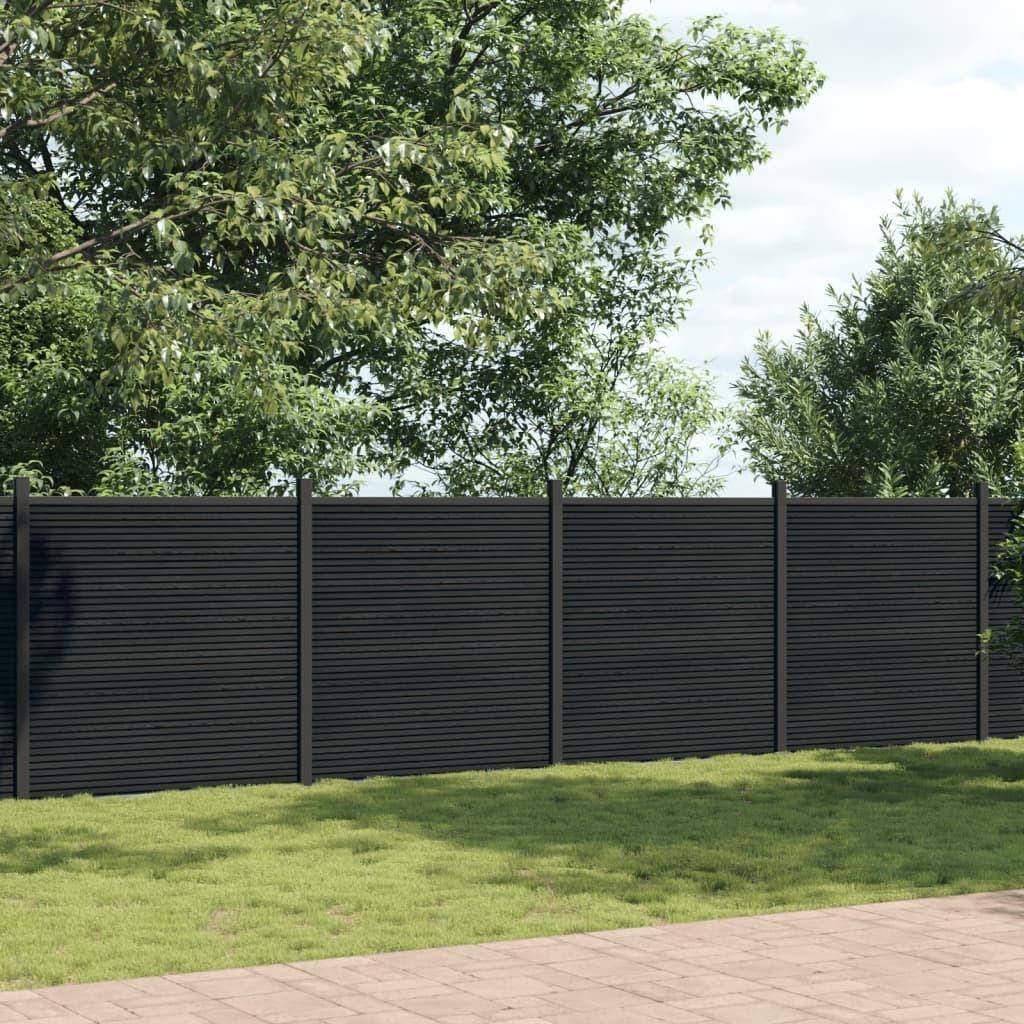 WPC Cerca Element Gris 1218x186 cm Panel de privacidad duradero para jardín al aire libre