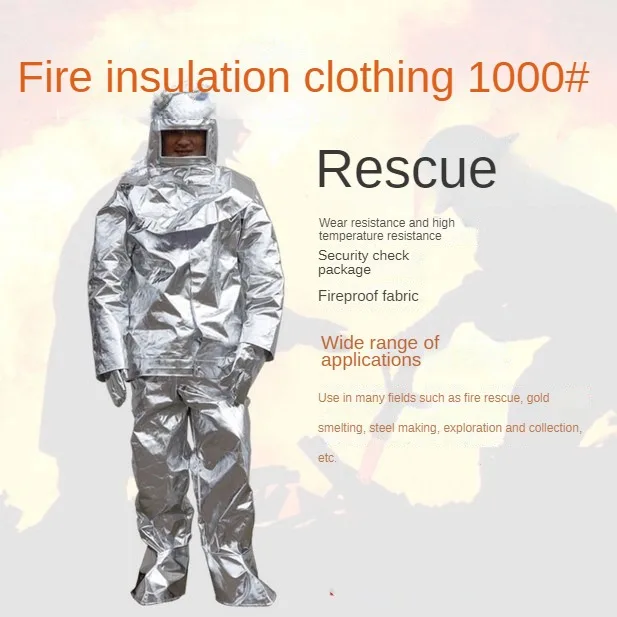 Terno De Alumínio Resistente Ao Calor, Roupas à Prova De Fogo, Uniforme De Bombeiro à Prova De Fogo, Radiação Térmica De 1000 Graus, Alta Qualidade