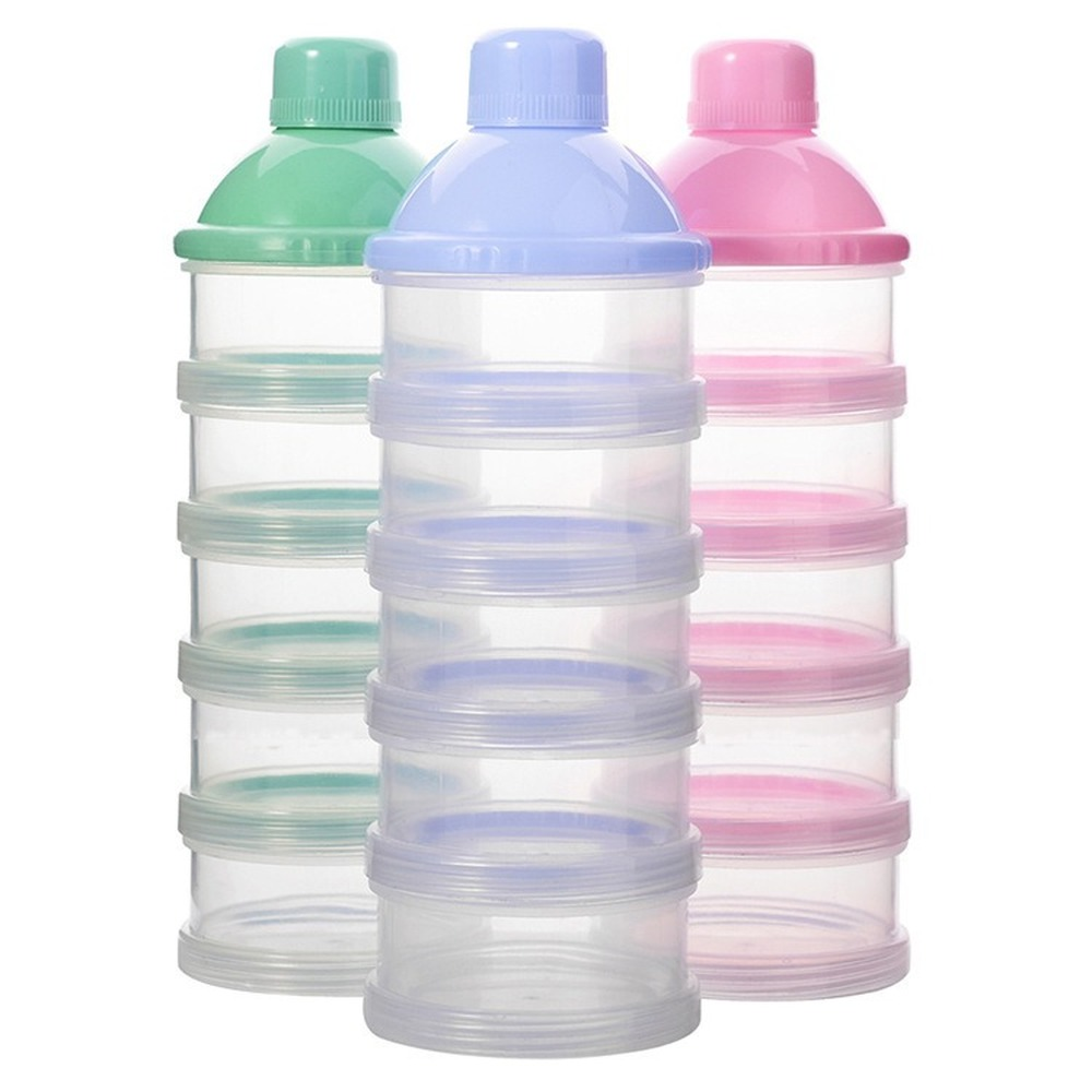 Dispensador de fórmula de leite em pó portátil, recipiente de alimentos, caixas de alimentação para bebês, crianças pequenas, 4/5 grades, caixa de armazenamento de alimentos para bebês