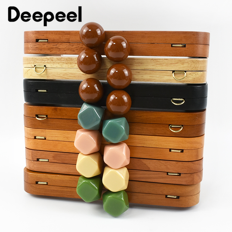 Deepeel – poignée de sac en bois 20x8cm, 1 pièce, cadre de sac à main, poignées de tête en résine pour supports de fermeture de sac à main, fermoir à baiser, accessoires de sacs à faire soi-même