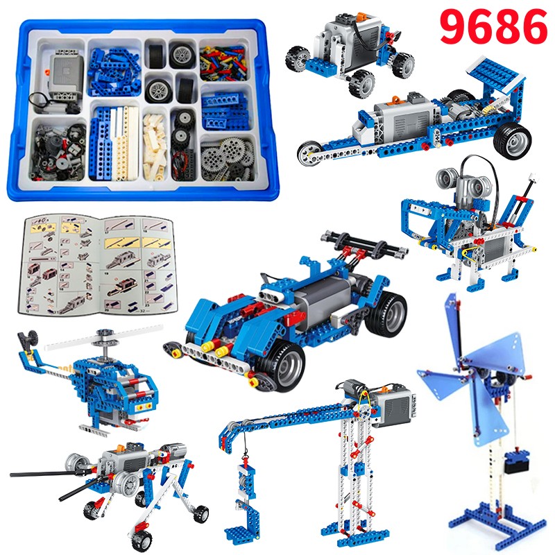 Stem peças técnicas multi tecnologia programação educacional estudantes da escola aprender blocos de construção diy conjunto para crianças brinquedo