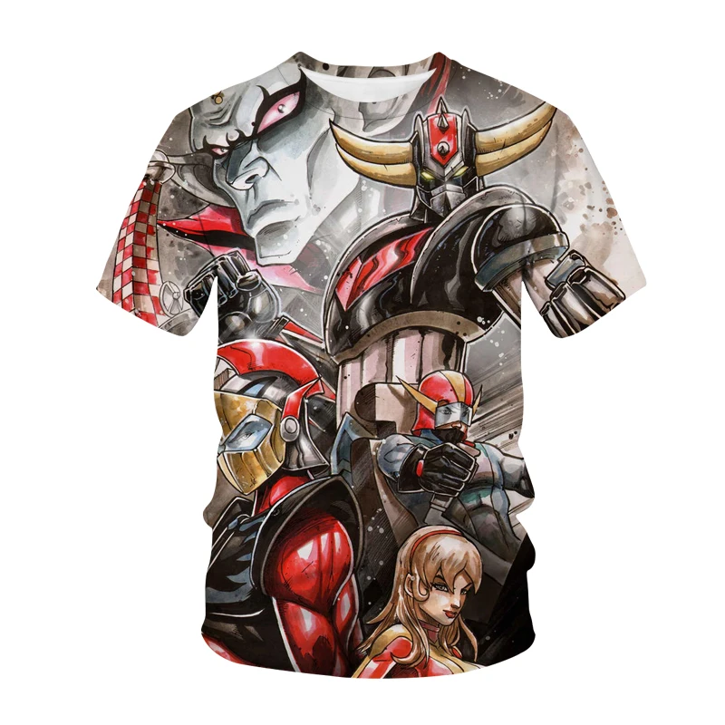 Koszulki Anime Grendizer UFO Robot Goldorak z nadrukiem 3D Streetwear Męskie Damskie Modne Koszulki Dziecięce Topy Harajuku Ubrania dla Chłopców