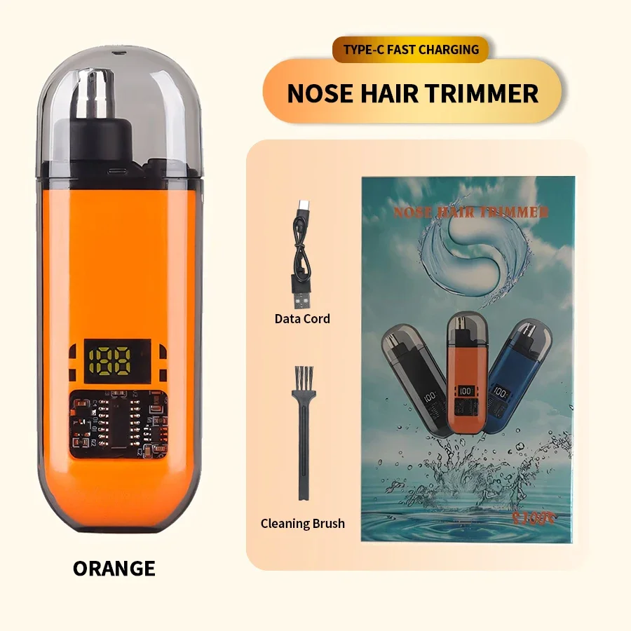 Mini-elektrischer Nasenhaarschneider, wiederaufladbar, multi-kinetische Rasur, 2-in-1, Unisex, vollautomatisch, waschbar, Rasier-Nasentrimmer