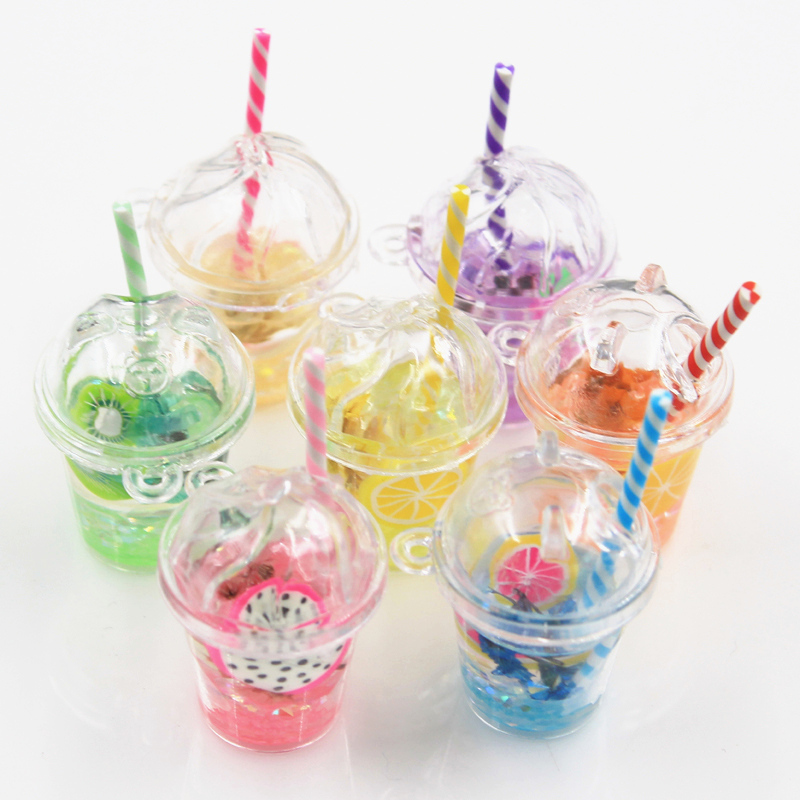5 stücke Charme Fruchtsaft Orange Kiwi Traube Zitrone Drachen Obst Banane Anhänger Handwerk machen Funde Schmuck DIY Ohrringe Halskette