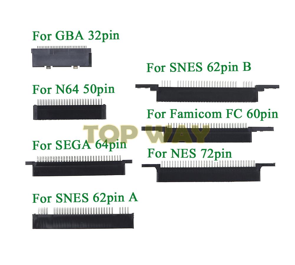 1 szt. Gniazdo naboju 32/50/60/62/64/72 złącze pinowe interwał dla GBA SNES dla SEGA NES Genesis dla Famicom FC gniazdo złącza