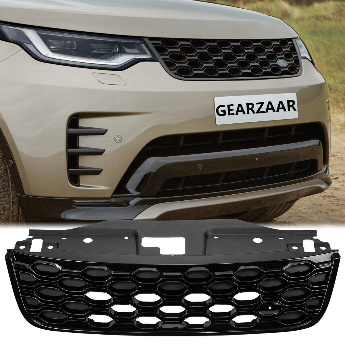 Glanzend zwart voorbumper dynamisch grille voor LAND ROVER DISCOVERY 5 L462 2021-2023