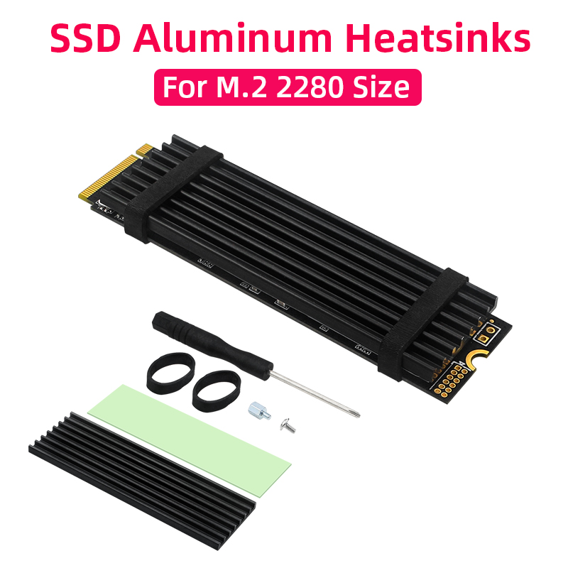 Радиатор SSD M.2, алюминиевый радиатор, твердотельные накопители, кулер, силиконовая термопрокладка для NVME NGFF M2 2280 PCI-E SSD Raspberry Pi 5