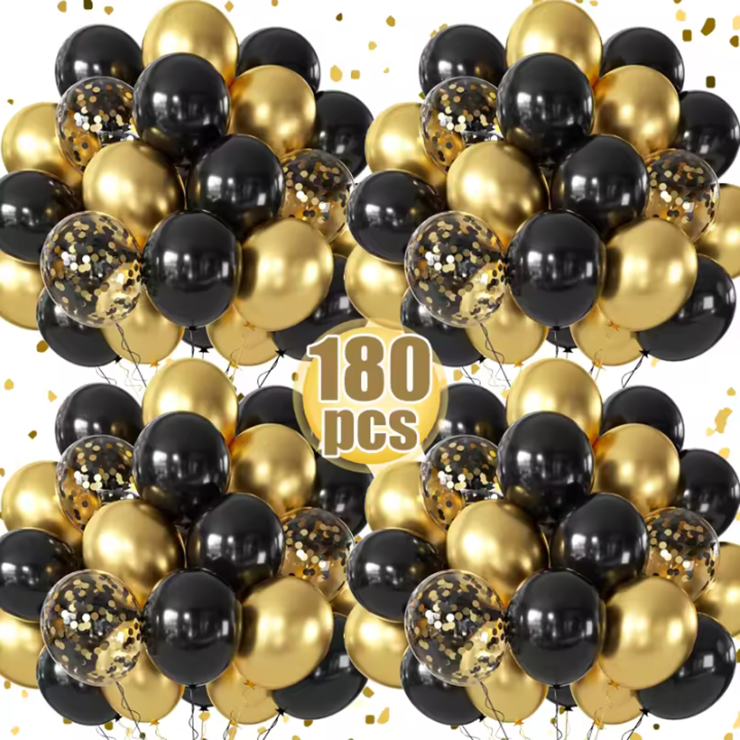 180/15pcs 라텍스 풍선 반짝 이는 스팽글 블랙 골드 풍선 웨딩 파티 생일 크리스마스 홈 장식 용품