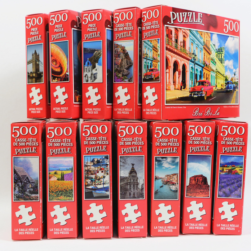 500-elementowe puzzle Różne wzory krajobrazu Układanka Zabawka edukacyjna dla dzieci Gry dla dzieci Prezent świąteczny