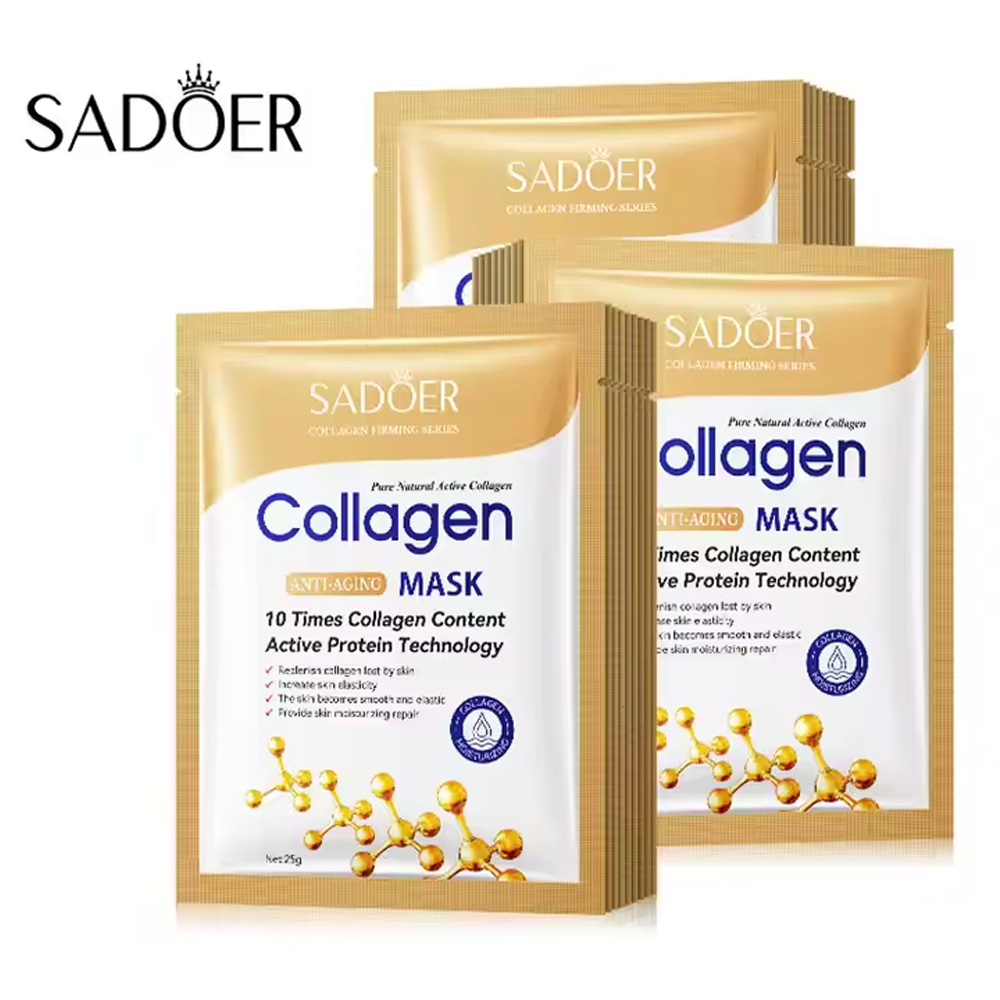 5/10/20/30 pièces SADOER collagène masque Facial raffermissant hydratant réparation éclaircissant soin de la peau visage feuille masque masques faciaux soins de la peau