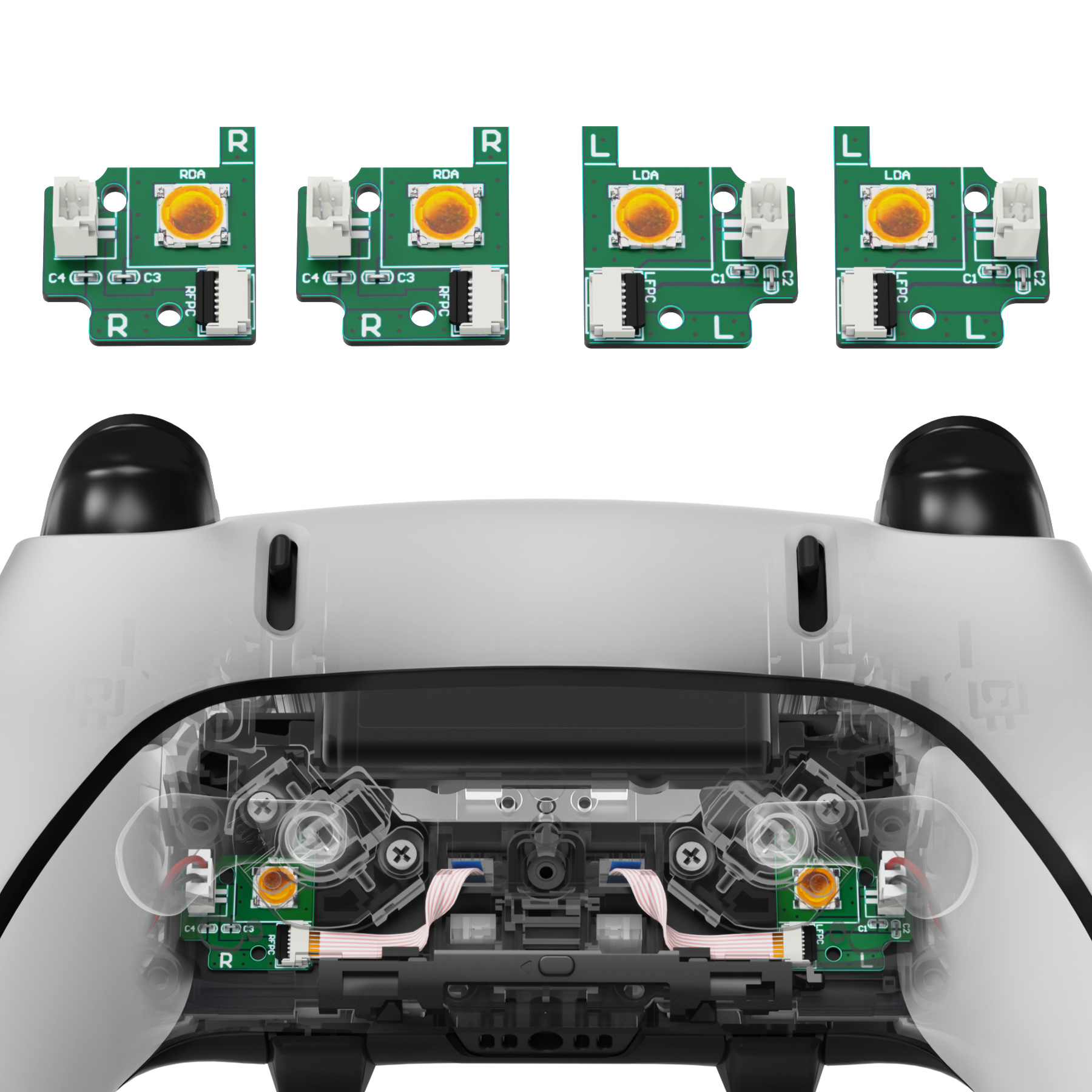 eXtremeRate Back Paddles Vervanging Switch Board Kit voor PS5 Edge Controller, LB RB-knoppen Reparatieonderdelen - zonder achterknoppen