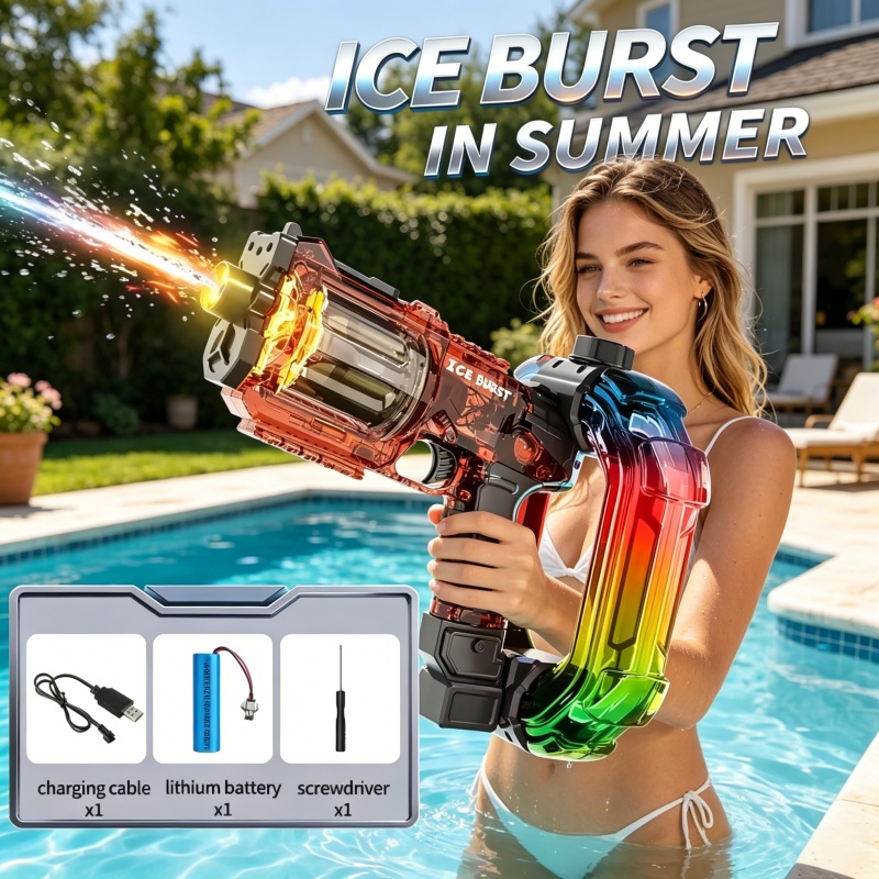Led gesimuleerd elektrisch waterpistool voor volwassenen, kinderen, continu schieten, automatische waterblasters, zomer buitenspeelgoed