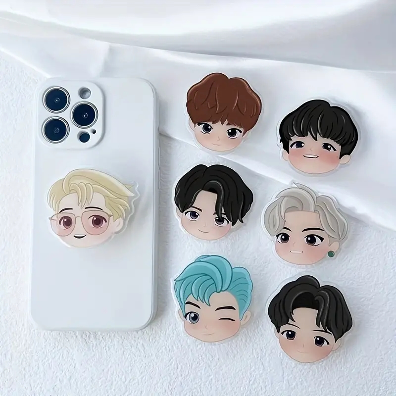 Koreanische beliebte Idol Boy Gruppe Telefonst änder Acryl Steckdose Griff halter einziehbar faul Stand Anime Charakter Telefon halter