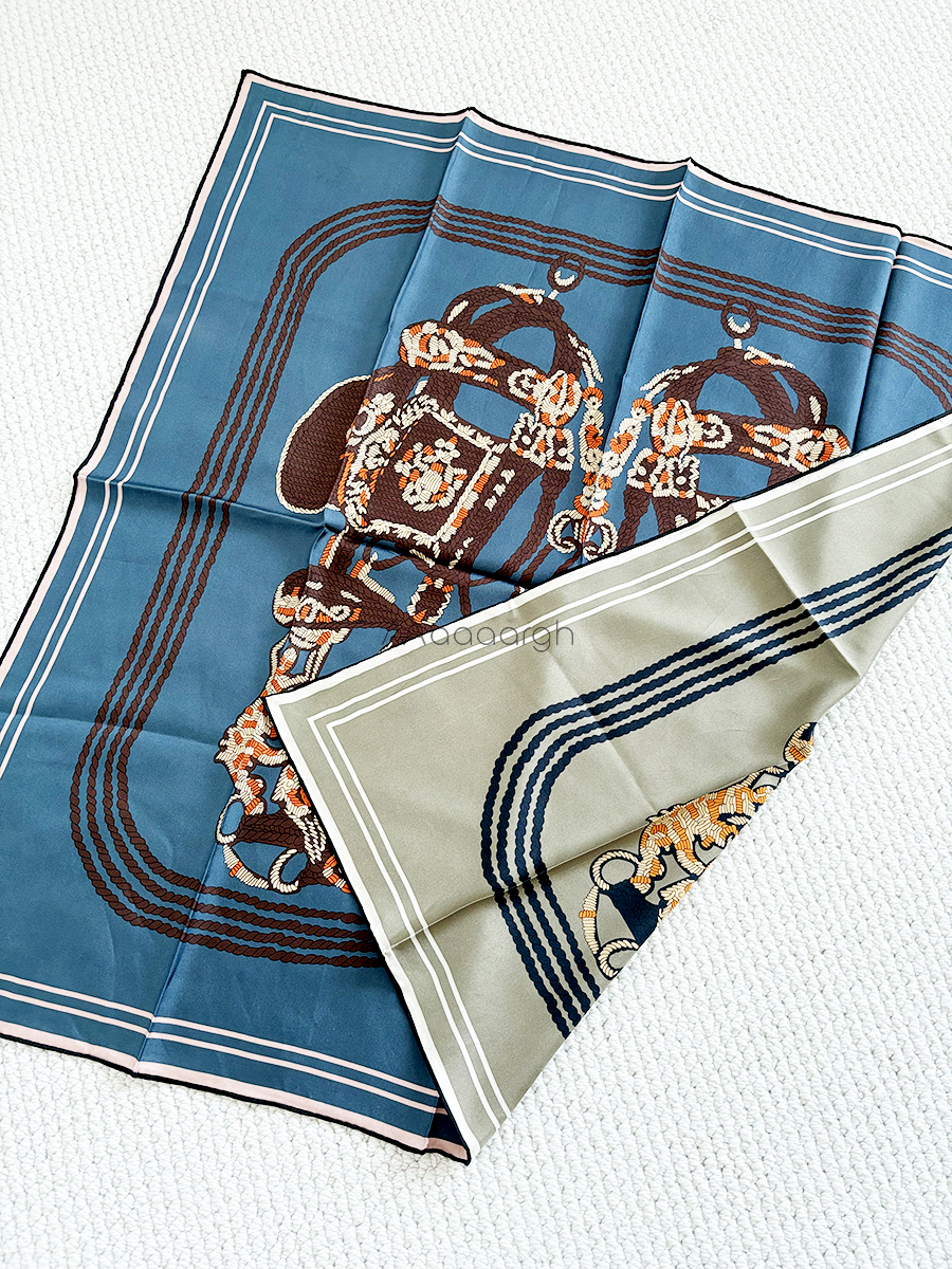 Sciarpa double face per borsa Sciarpe di seta da donna di lusso Scialli Scialli con bordo arrotolato a mano Bandane Sciarpe Hijab per donna