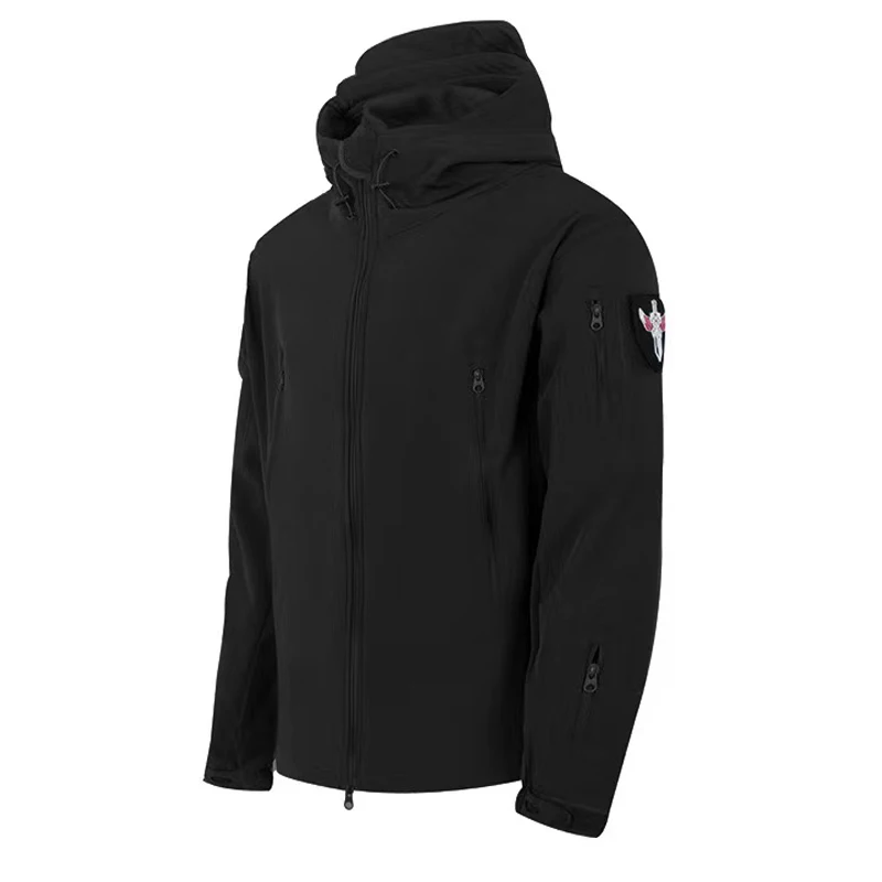 ผู้ชาย M-5XL เสื้อแจ็คเก็ตกางเกง SoftShell Hoodie เสื้อยุทธวิธีกันน้ํา Camping เดินป่าเดินป่าการล่าสัตว์ตกปลากางเกง PLUS ขนาด