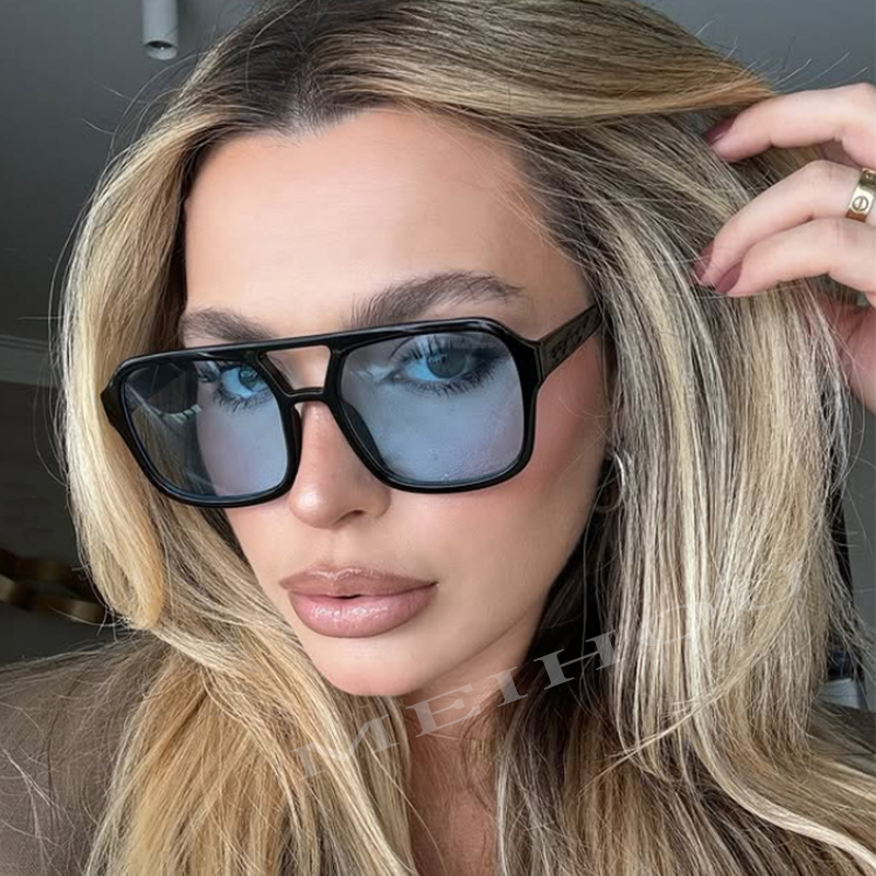 Lunettes de soleil jaunes Vintage pour femmes, marque de luxe, surdimensionnées pour dames, lunettes de conduite, lunettes de soleil tendance, nuances uniques 2021