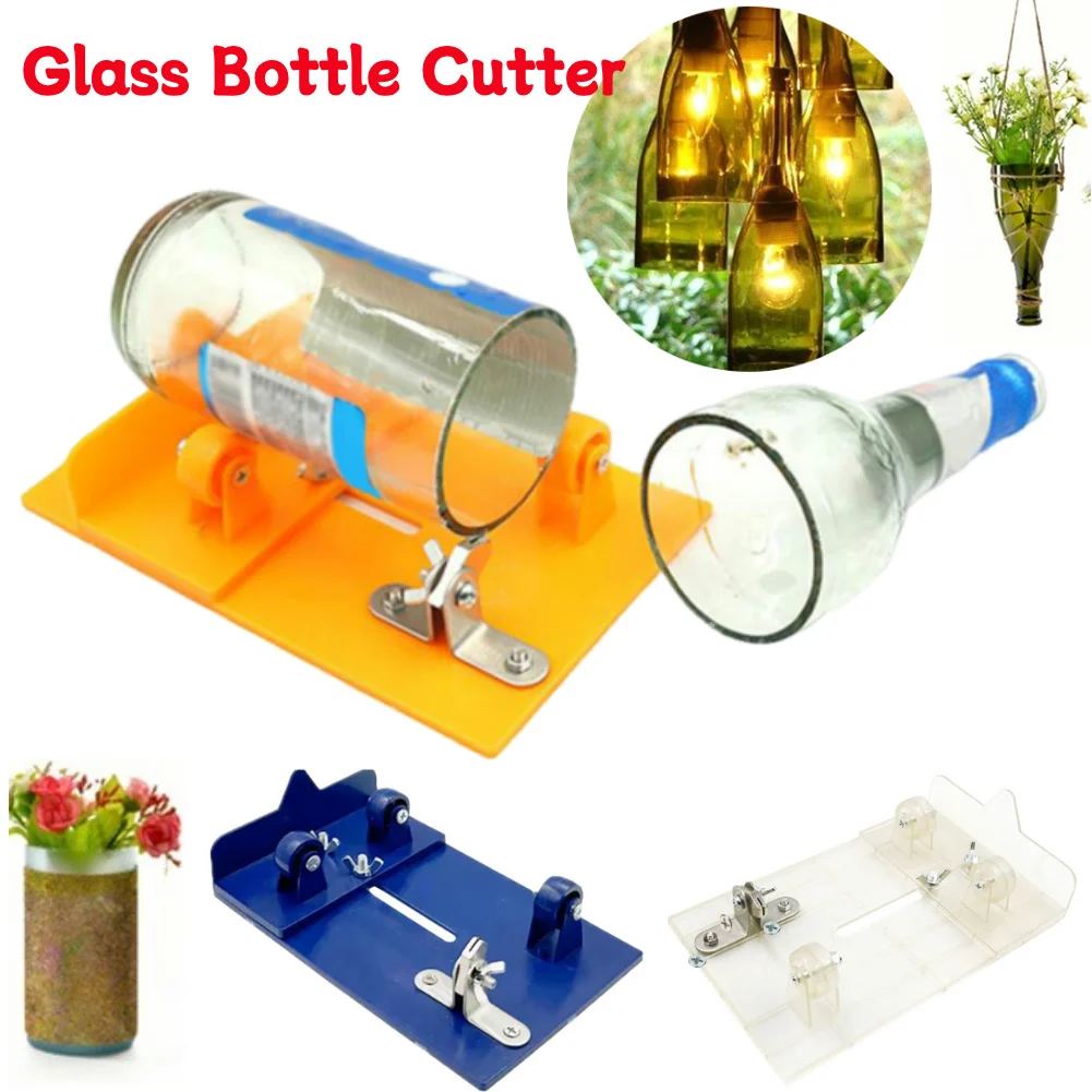 Cortador de garrafa de vidro universal ajustável, tamanhos diy, máquina de corte de garrafa de vidro de metal, garrafas de vinho, artesanato, decorações, ferramentas de corte