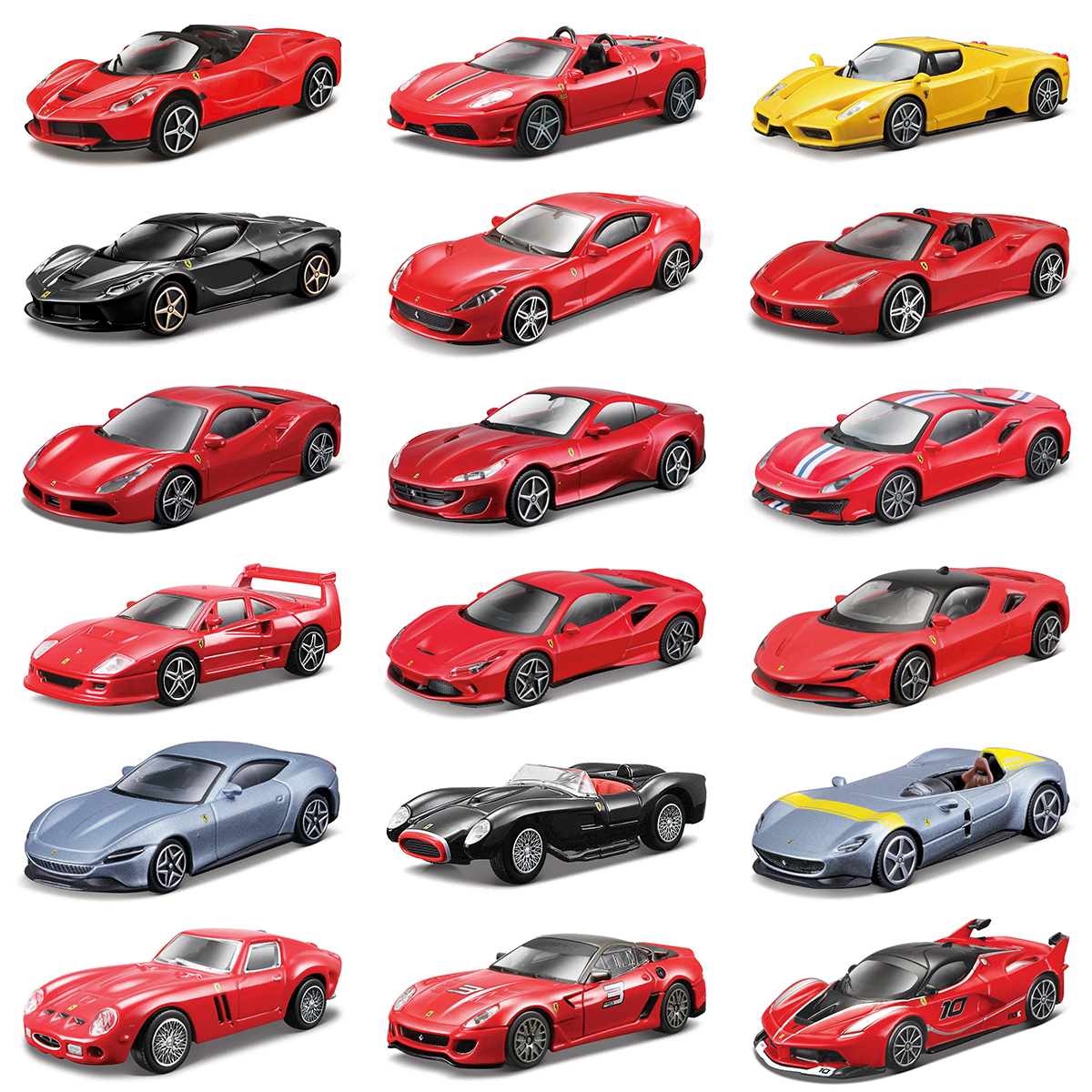 Bburago 1:43 Ferrari 488 F40 599 250 458 F12 Portofino 812 Roma SP1 SF90 F8 246 Enzo Static Simulation Diecast Alloy Model Car