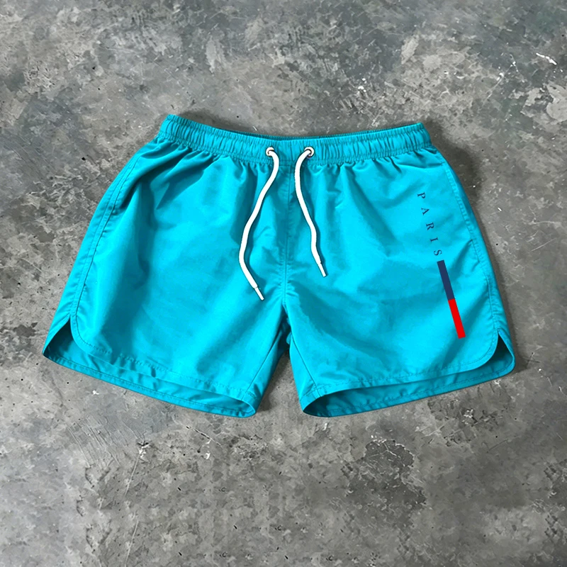 Nowe męskie szorty typu boardshorts z nadrukiem Paryża, letnie, plażowe, modne, do surfingu, na siłownię, do biegania, do jazdy na rowerze, 9 kolorów.