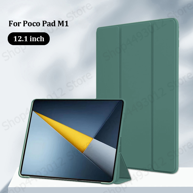 Für Poco Pad M1 Fall 12,1 zoll Trifold PU Leder Weiche TPU Zurück Stehen Tablet Shell Für Funda xiaomi poco pad m1 fall coque 2025