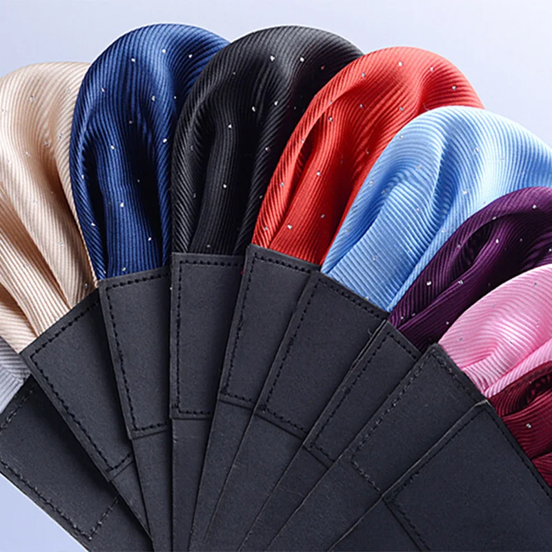 Lenços de bolso pré-dobrados masculinos, lenços de bolinhas sólidas, 17 cores, cavalheiro, formal, festa de casamento, negócios, toalha de peito