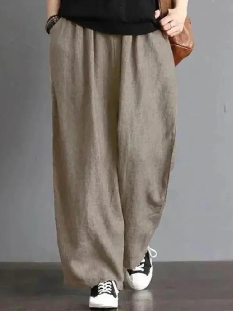 Übergroße 7xl Casual Baumwolle Leinen Pumphose Hosen Frauen Baggy Vintage Harem Hosen Mama der Neue Mode Hohe Taille Sommer Sweatpan