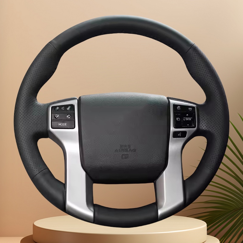 DIY Pokrowiec na kierownicę samochodową do Toyoty Land Cruiser Prado Tacoma Tundra Sequoia Dostosowany ręcznie szyty skórzany z mikrofibry