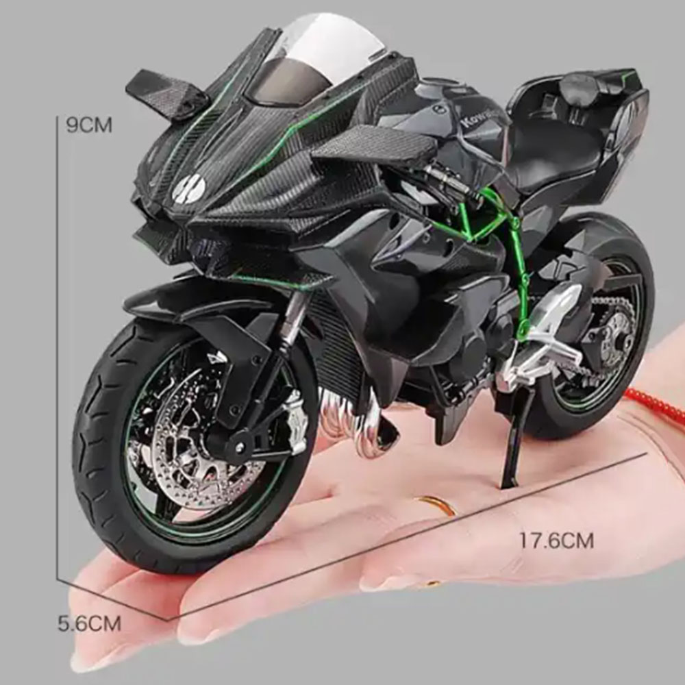 1:12 Kawasaki H2R BWM S1000RRโลหะผสมรถจักรยานยนต์ของเล่นDiecast Miniatureรถล้อหน้าพวงมาลัยมอเตอร์ไซด์เด็กคริสต์มาสของขวัญ