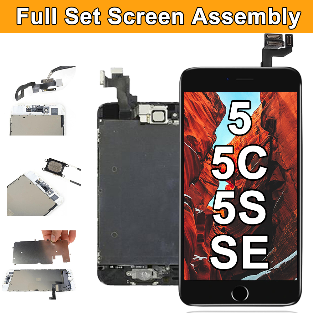 No.1 display para iphone 5 5S 5c se 2016 tela lcd de toque digitador assembléia substituição instalado câmera frontal botão home + ferramentas
