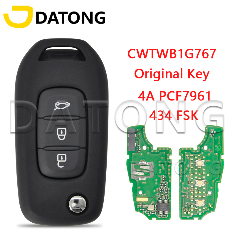 Datong Wereld Originele Cwtwb1g767 4a Chip 433Mhz Auto Afstandsbediening Sleutel Voor Renault Megane Iii Dacia Duster Kadjar Captur Symbool