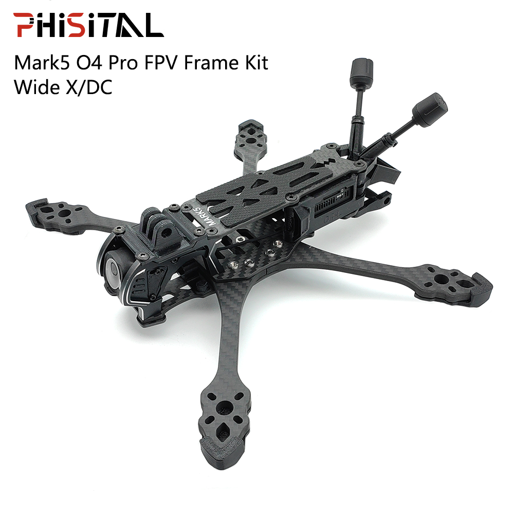 Kit de châssis FPV PhiSital Mark5 O4 Pro Version X/DC 5 pouces en fibre de carbone pour drone de course quadricoptère RC Freestyle Pièces DIY