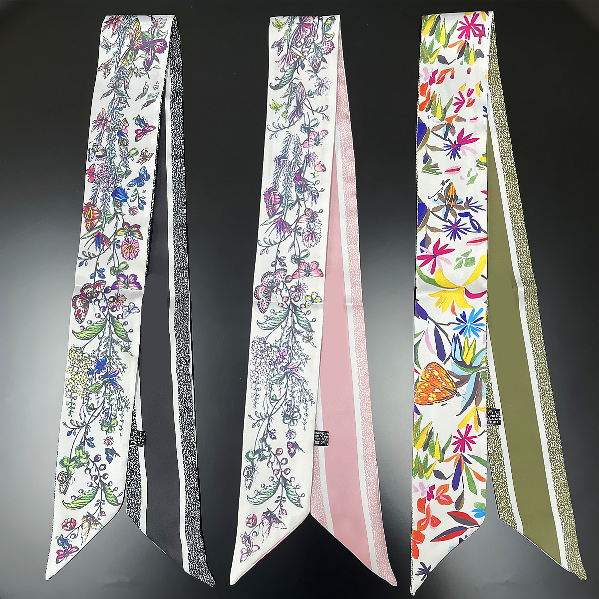 2024 Nieuwe Ontwerp Viooltje Tarot Sjaal Vrouwen Luxe Merk Sjaal Skinny Tas Zijden Sjaals Foulard Haar Halsdoek Hoofdband Voor Dames