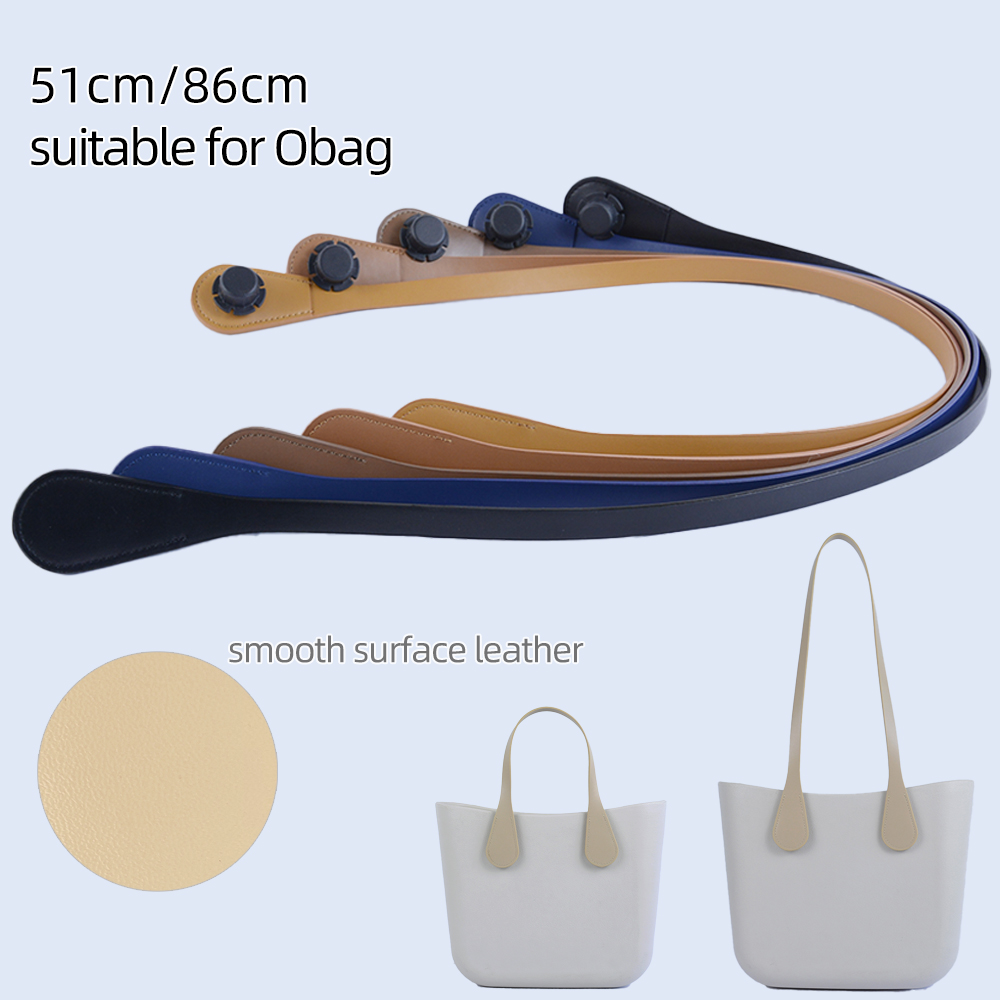 New 1 pair long short Obag handles smooth surface pu leather shoulder hand held straps 86cm 51cm bag accessories for O bag