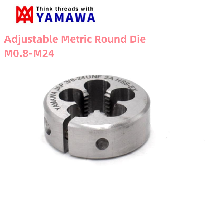 1 Uds HSSE YAMAWA troquel redondo ajustable métrico M0.8M1M2M2.5M3M4M5M6M7M8M9M10M11M12M14M16M18M20M22 AR-D troqueles de roscado de rosca