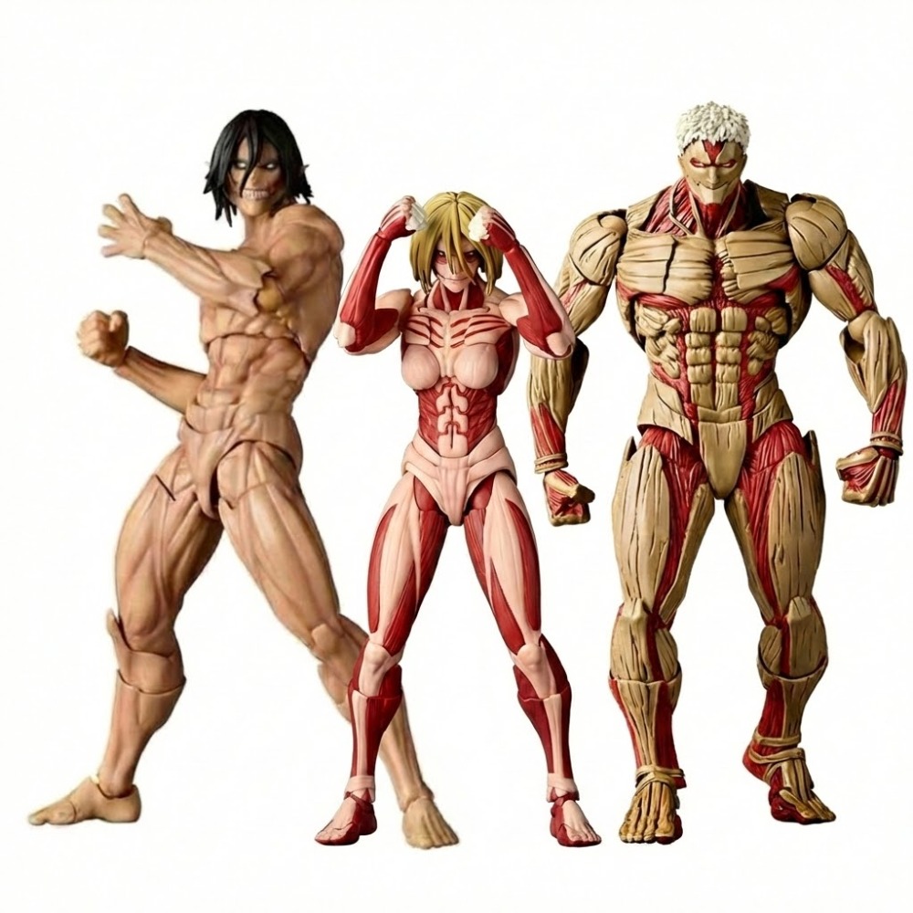 Bandai Attack on Titan Eren Yeager VS Armored Titan Actionfigur Amazing Yamaguchi Revoltech Anime-Sammlerstück für Fanspielzeug