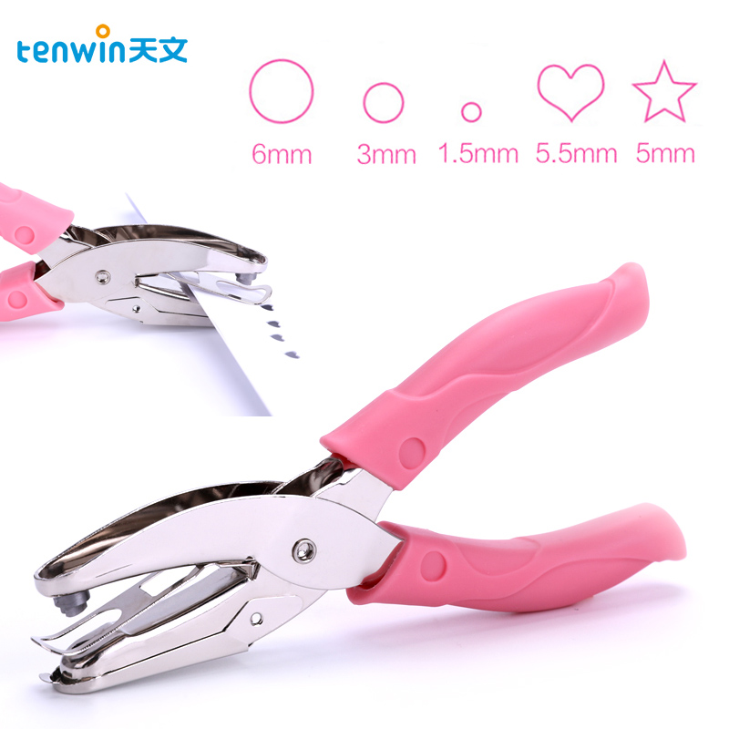 Tenwin 1PC école bureau métal monotrou amour étoile perforateur main papier poinçon pour Scrapbooking frontière pores Cutter papier outil
