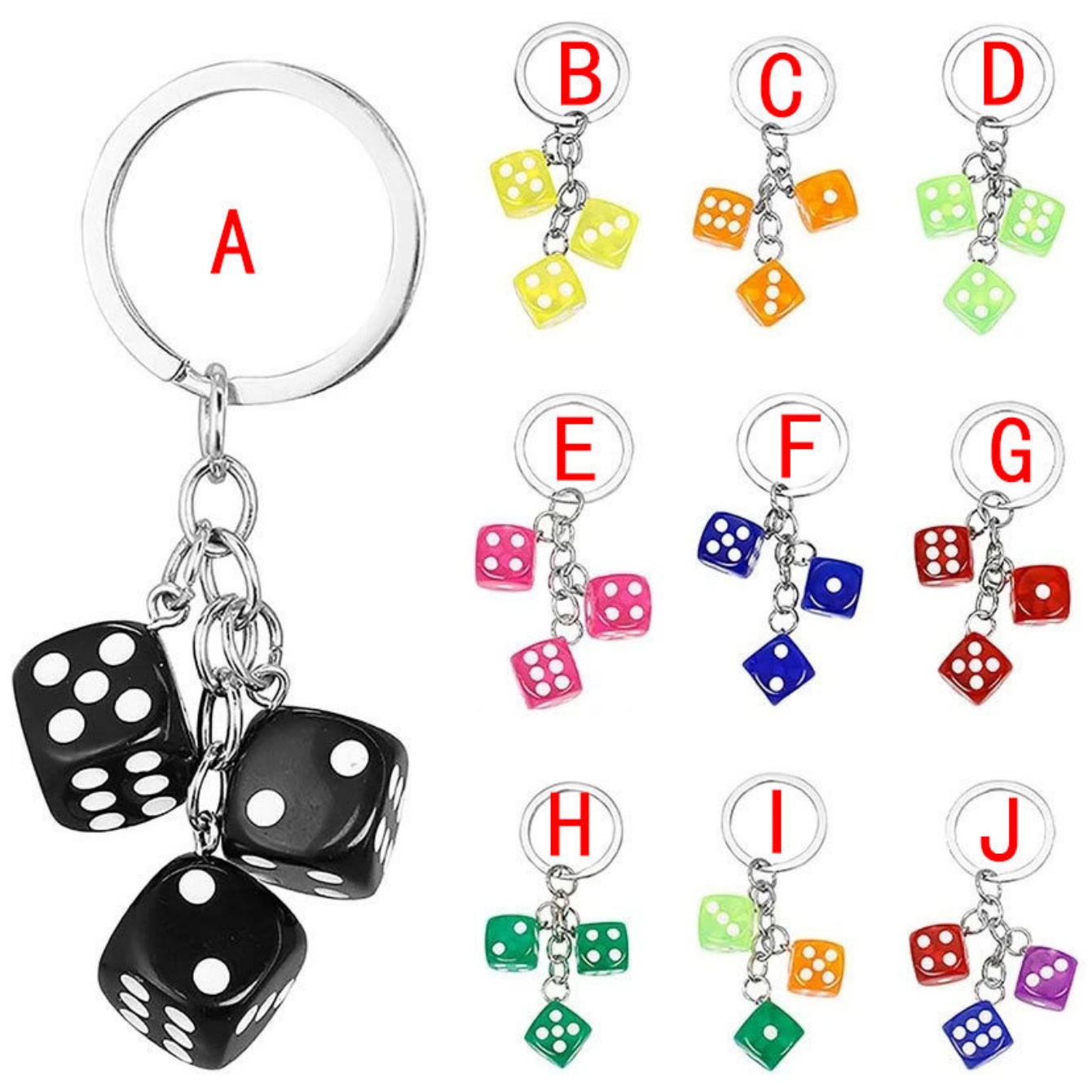 Creative Resin ลูกเต๋ารูปพวงกุญแจแบบพกพากระเป๋า Charm ดินสออุปกรณ์เสริมจี้แฟชั่น Key Holder