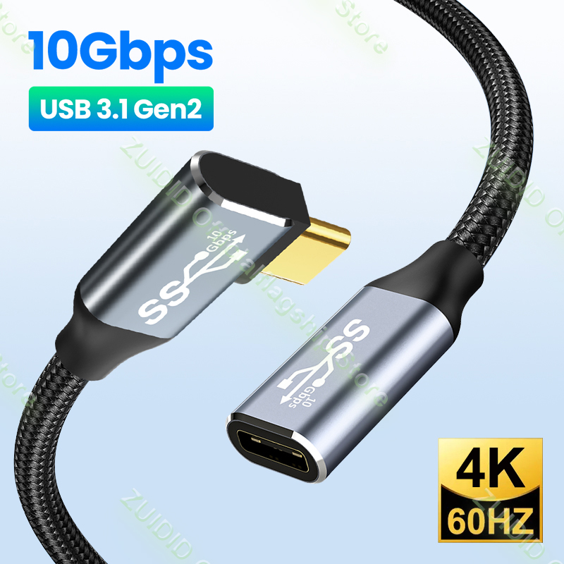 Kabel Ekstensi USB C 3.1 Gen2 10Gbps Tipe C Ke C PD 100W QC4.0 3.0 5A Kabel Pengisi Daya Cepat untuk MacBook Pro 4K 60Hz Kabel Video