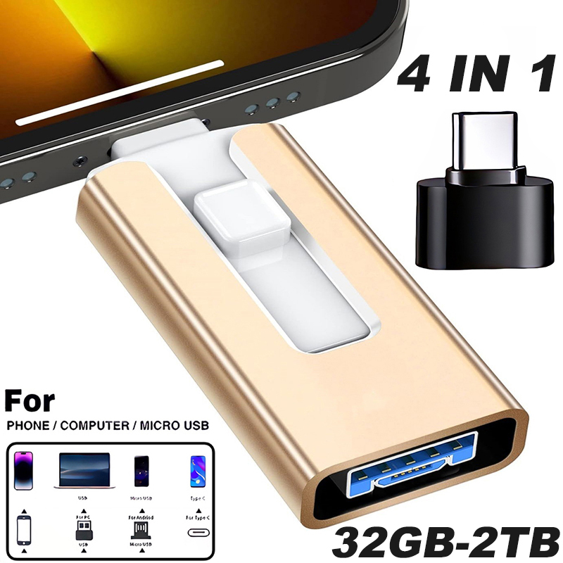 4 в 1 OTG Micro USB 3.0 флэш-накопитель двойного назначения Android TYPE-C мобильный флэш-накопитель Micro USB бесплатно для iPhone