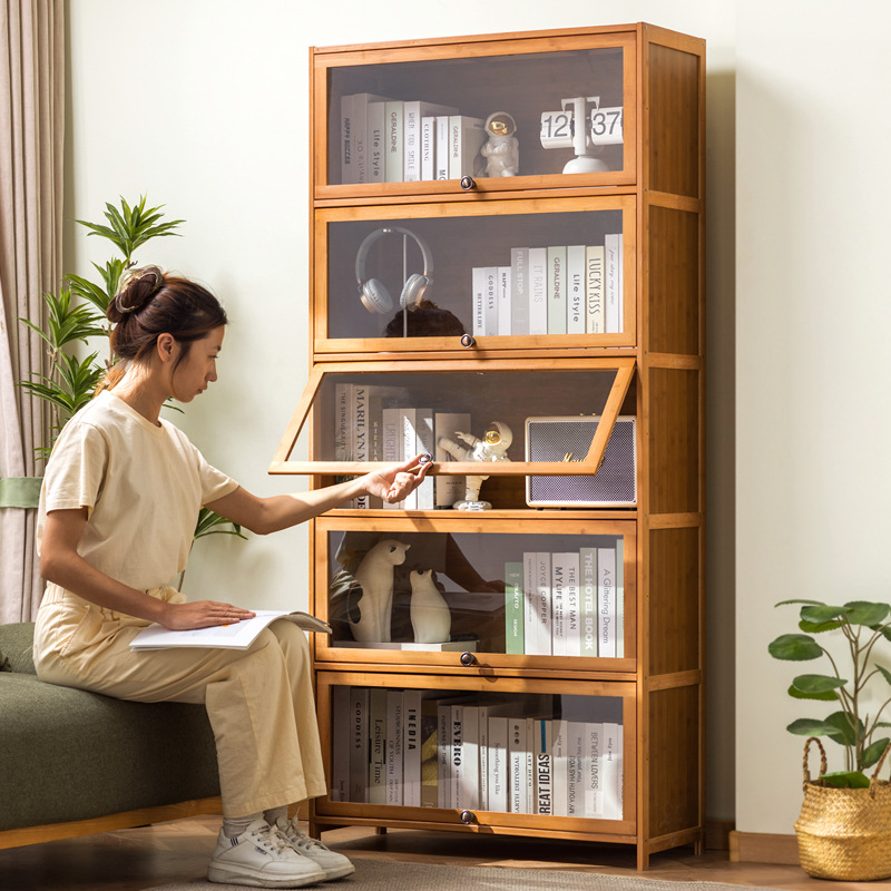 Книжная полка Полка от пола до потолка Интегрированная детская комната Книжный шкаф Пыленепроницаемый шкафчик Артефакт для хранения