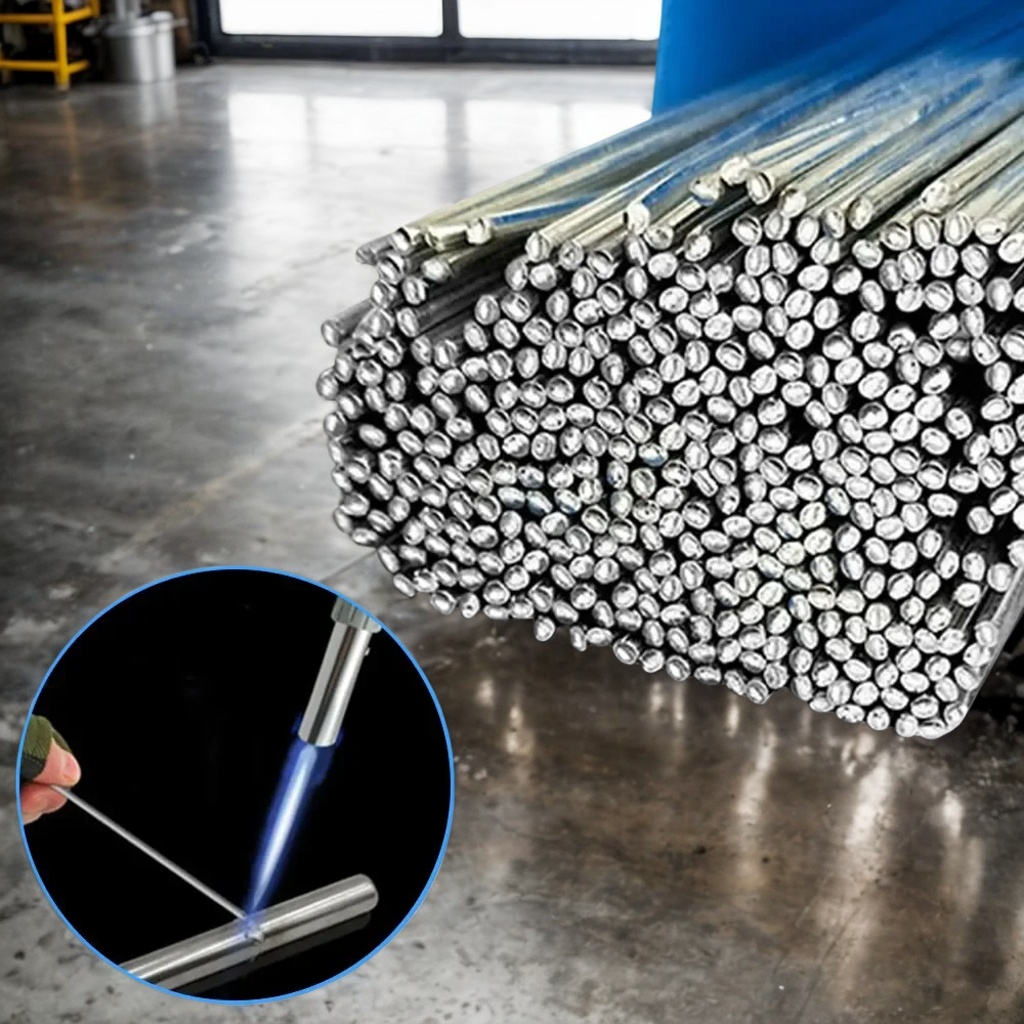 20 SZT. Aluminiowych Prętów Spawalniczych Niskotemperaturowych - Uniwersalny Drut Srebrny 1,6 mm (Bez Potrzeby Używania Proszku Lutowniczego)