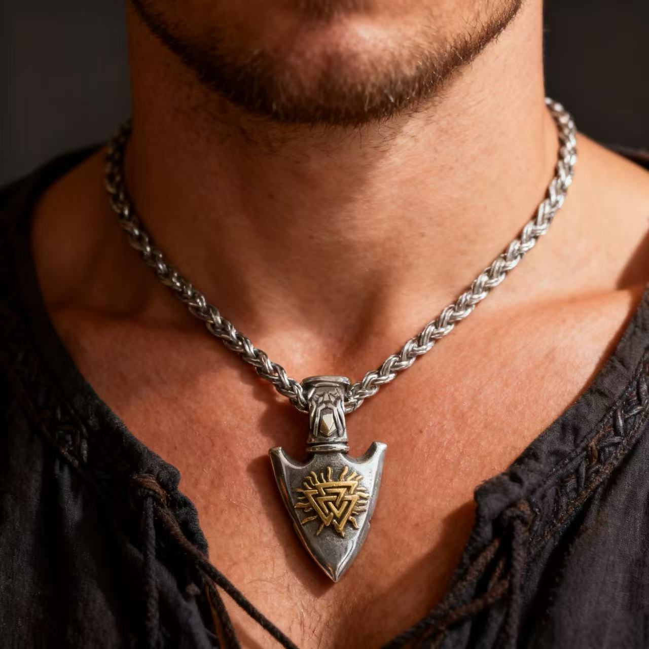 Collar con colgante de brújula vikinga HNSP Vegvisir para hombre, estilo nórdico, Odin, Valknut, vintage, de acero inoxidable 316L, accesorios de joyería.