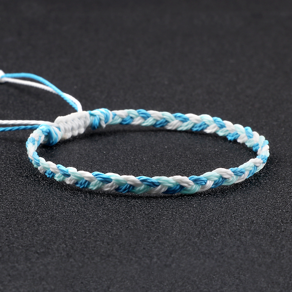 Multi Farbe Wasserdichte Wachs Faden Geflochtene Armbänder Für Frauen Männer Tibetischen Buddha Glück Armband Paar Armreif Freundschaft Schmuck